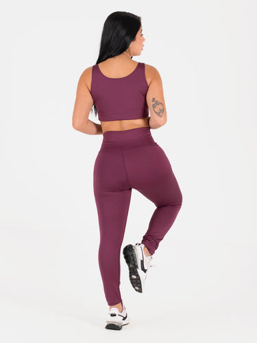 Leggings Set Berengena  + Top Unitalla