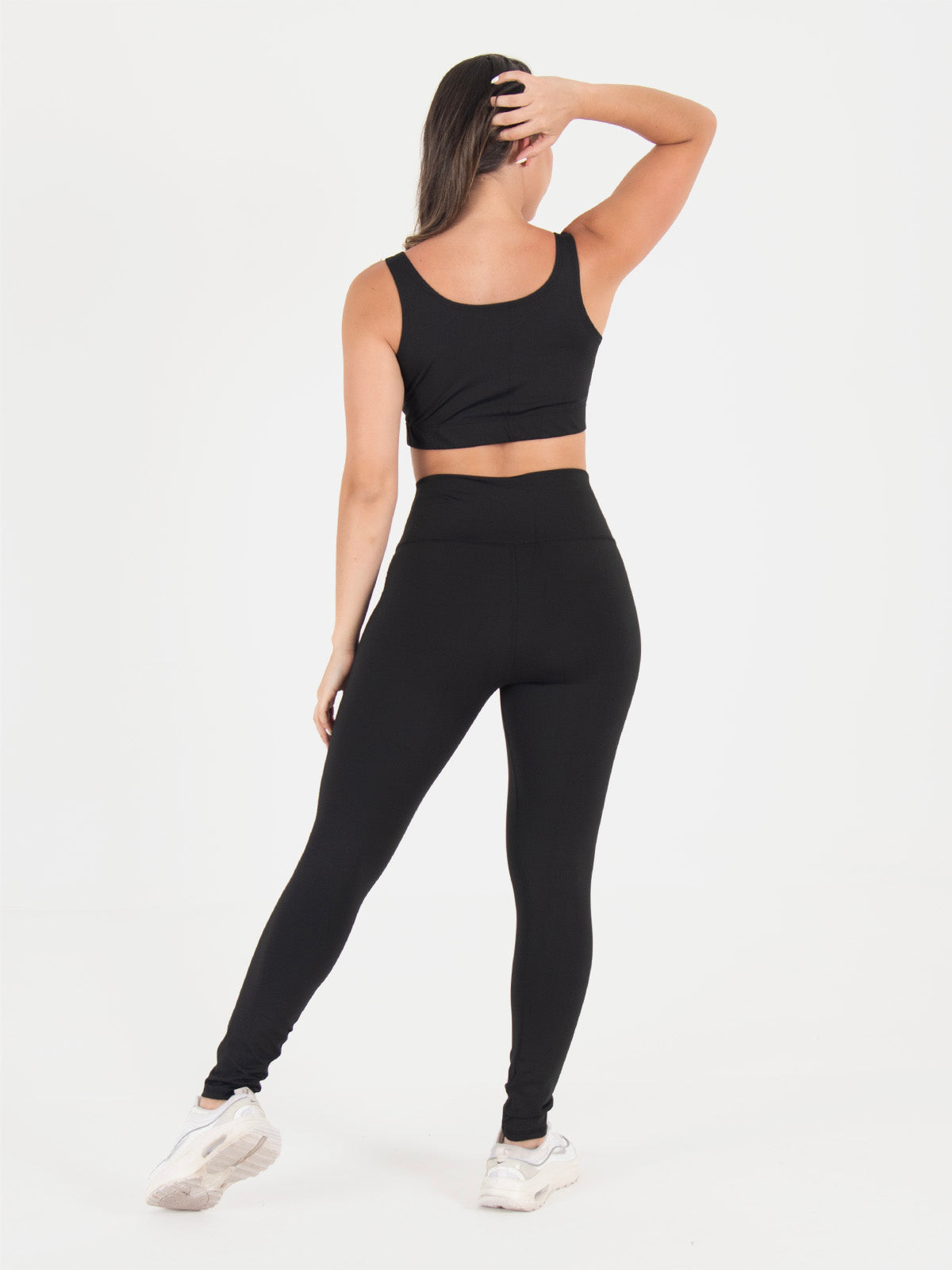 Leggings Set Black  + Top Fitness Unitalla